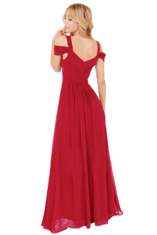 Cyber V-Neck Maxi Dress (Red) June 2018 - 2 Cyber V-Neck Maxi Dress (Red) - 2