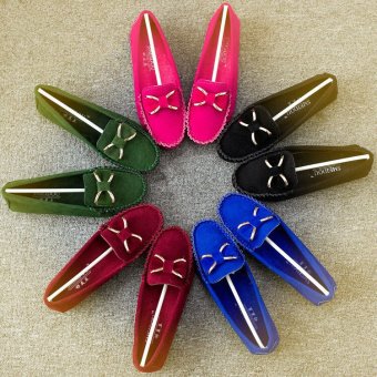 D82 New Women's Classical Driving Peas Rubber Sole Casual Cross Suede Loafer Shoes Color Wine Red June 2018 - 5 D82 New Women's Classical Driving Peas Rubber Sole Casual Cross Suede Loafer Shoes Color Wine Red - 5
