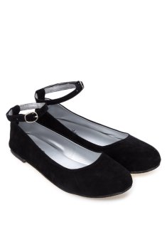 Doll Me Up Shoes Simply Suede Ebony Flats With Ankle Strap June 2018 - 3 Doll Me Up Shoes Simply Suede Ebony Flats with Ankle Strap - 3