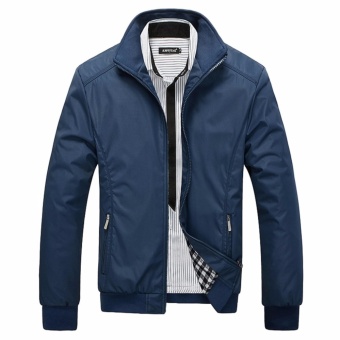 Encontrar New Men Solid Business Classic Bomber Jackets M-5XL(Black) - Intl July 2018 - 3 Encontrar New Men Solid Business Classic Bomber Jackets M-5XL(Black) - intl - 3