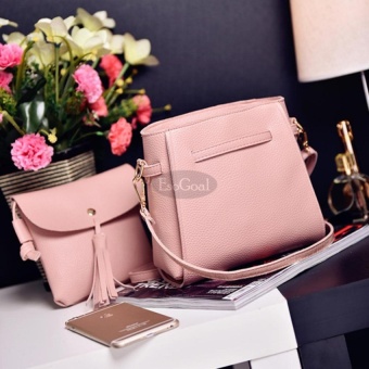 EsoGoal Women's PU Leather Handbag+Shoulder Bag+Purse+Card Holder 4pcs Set Tote Pink - Intl June 2018 - 4 EsoGoal Women's PU Leather Handbag+Shoulder Bag+Purse+Card Holder 4pcs Set Tote Pink - intl - 4