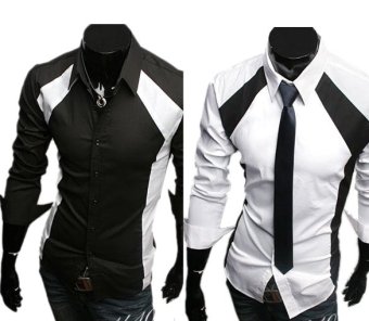 ETOP Mens Luxury Stylish Slim Long Sleeve T-Shirts Black/White(White) (Intl) June 2018 - 2 ETOP Mens Luxury Stylish Slim Long Sleeve T-Shirts Black/White(White) (Intl) - 2