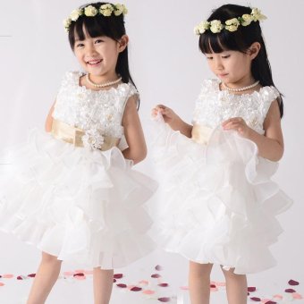 Fashion Kids Clothing Sequin Elegant Flower Girls Party Princess Wedding Tutu Layer Dress - Intl April 2018 - 2 Fashion Kids Clothing Sequin Elegant Flower Girls Party Princess Wedding Tutu Layer Dress - intl - 2
