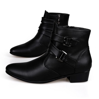 Fashion Men's Pointed Toe Leather Ankle Boots High Grade Men Martin Boot (Black) - Intl June 2018 - 5 Fashion Men's Pointed Toe Leather Ankle Boots High Grade Men Martin Boot (Black) - intl - 5