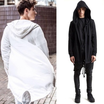 Fashion Mens Cardigan Fit Jacket Hooded Long Cloak Cape CoatCosplay Loose Casual Slim White - Intl June 2018 - 5 Fashion Mens Cardigan Fit Jacket Hooded Long Cloak Cape CoatCosplay Loose Casual Slim White - intl - 5