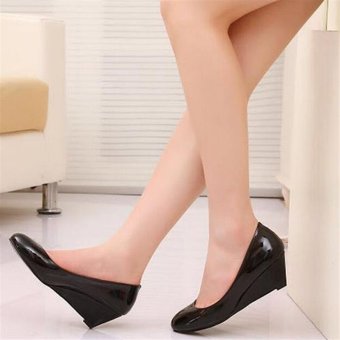 Fashion New Middle Heeled Women's Ladies Wedge Party WeddingBusiness OL Shoes D136 Black - Intl June 2018 - 5 Fashion New Middle Heeled Women's Ladies Wedge Party WeddingBusiness OL Shoes D136 Black - intl - 5