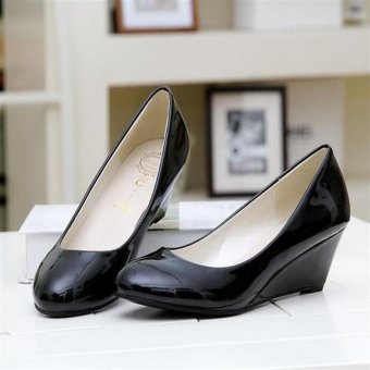 Fashion New Middle Heeled Women's Ladies Wedge Party WeddingBusiness OL Shoes D136 Black - Intl June 2018 - 2 Fashion New Middle Heeled Women's Ladies Wedge Party WeddingBusiness OL Shoes D136 Black - intl - 2