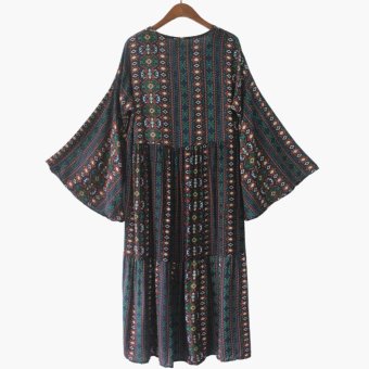 Fashion Women Bohemian Print Midi Dress - Intl June 2018 - 3 Fashion Women Bohemian Print Midi Dress - intl - 3