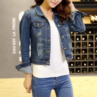 Fashion Women Denim Western Cropped Jean Jacket - Intl June 2018 - 3 Fashion Women Denim Western Cropped Jean Jacket - intl - 3