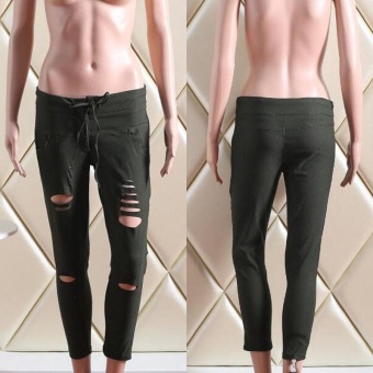 Fashion Women's Casual Skinny Stretch Slim Fit Pencil PantsTrousers Leggings Black - Intl June 2018 - 3 Fashion Women's Casual Skinny Stretch Slim Fit Pencil PantsTrousers Leggings Black - intl - 3
