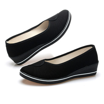Female With Slope Comfortable Soft Work Shoes Beauty Dance Canvas Shoes Black - Intl June 2018 - 4 Female with slope Comfortable Soft Work shoes Beauty Dance Canvas shoes Black - Intl - 4