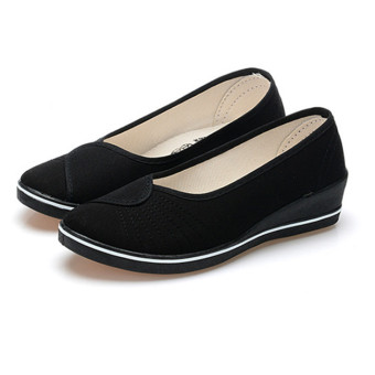 Female With Slope Comfortable Soft Work Shoes Beauty Dance Canvas Shoes Black - Intl June 2018 - 2 Female with slope Comfortable Soft Work shoes Beauty Dance Canvas shoes Black - Intl - 2