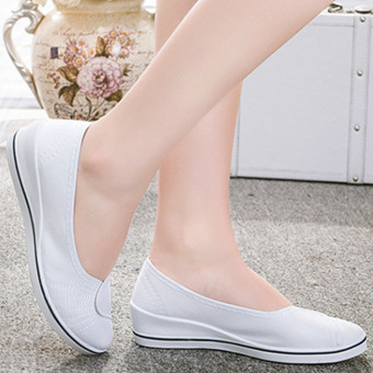 Female With Slope Comfortable Soft Work Shoes Beauty Dance Canvasshoes White - Intl June 2018 - 5 Female with slope Comfortable Soft Work shoes Beauty Dance Canvasshoes White - Intl - 5