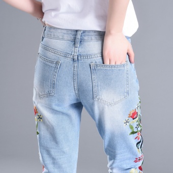 FP Embroidered Jeans, Women's Nine Point Pants, Skinny, Curling,embroidered Little Feet, Pencil Pants - Intl June 2018 - 2 FP embroidered jeans, women's nine point pants, skinny, curling,embroidered little feet, pencil pants - intl - 2
