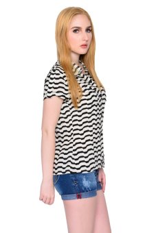 Freshgear Girls Stripes Short Sleeve Shirt (Caviar) April 2018 - 2 Freshgear Girls Stripes Short Sleeve Shirt (Caviar) - 2