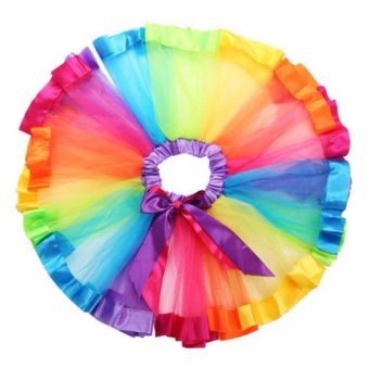 Girls Kid Rainbow Pettiskirt Bowknot Skirt Lovely Ribbons Tutu Skirt Dancewear Fluffy Handmade Party Dance Performance Ball Gown - Intl May 2018 - 5 Girls Kid Rainbow Pettiskirt Bowknot Skirt Lovely Ribbons Tutu Skirt Dancewear Fluffy Handmade Party dance Performance Ball gown - intl - 5