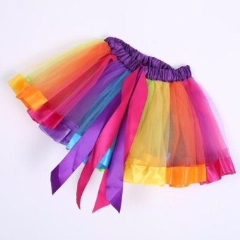 Girls Kid Rainbow Pettiskirt Bowknot Skirt Lovely Ribbons Tutu Skirt Dancewear Fluffy Handmade Party Dance Performance Ball Gown - Intl May 2018 - 4 Girls Kid Rainbow Pettiskirt Bowknot Skirt Lovely Ribbons Tutu Skirt Dancewear Fluffy Handmade Party dance Performance Ball gown - intl - 4