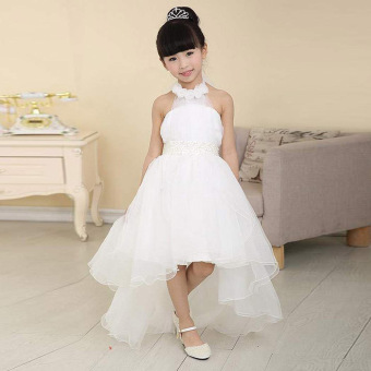 Girls Princess Wedding Party Pageant Tulle Dresses White June 2018 - 5 Girls Princess Wedding Party Pageant Tulle Dresses White - 5