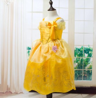 Girls Summer Belle Dresses Princess Costume Party Clothing Beauty And The Beast Yellow Dress Sleeveless Clothes - Intl June 2018 - 3 Girls Summer Belle Dresses Princess Costume Party Clothing Beauty and the Beast Yellow Dress Sleeveless Clothes - intl - 3