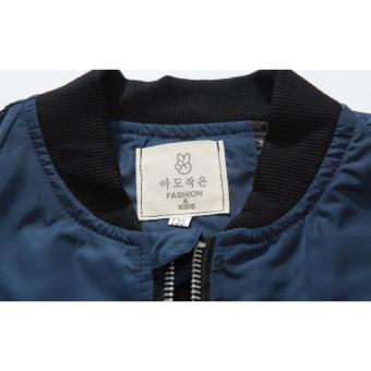 Grandwish Kids Patches Design Jackets Bomber Coat Slim 6T-16T (Darkblue) - Intl June 2018 - 4 Grandwish Kids Patches Design Jackets Bomber coat Slim 6T-16T (Darkblue) - intl - 4