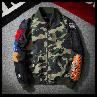 Grandwish Mens Bomber Jacket Shark Embroidery Camouflage Coat M-3XL (Army Green) - Intl June 2018 - 3 Grandwish Mens Bomber Jacket Shark Embroidery Camouflage coat M-3XL (Army green) - intl - 3