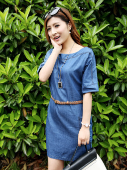 Grandwish Women Denim Dress With Belt With Pocket Plus Size XS-3XL (Blue) - Intl July 2018 - 5 Grandwish Women Denim Dress With Belt With Pocket Plus size XS-3XL (Blue) - Intl - 5