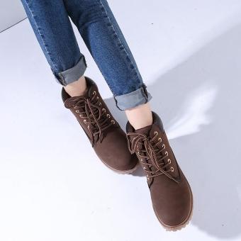 Hang-Qiao Fashion Women Ankle Martin Boots Military Combat Shoes Brown June 2018 - 2 Hang-Qiao Fashion Women Ankle Martin Boots Military Combat Shoes Brown - 2