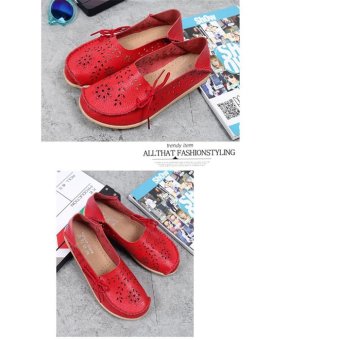 Hang-Qiao Flats Shoes Women Loafers Ladies Slip On Shoes (Red) - Intl July 2018 - 3 Hang-Qiao Flats Shoes Women Loafers Ladies Slip on Shoes (Red) - intl - 3