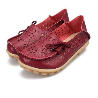 Hang-Qiao Flats Shoes Women Loafers Ladies Slip On Shoes (Red) - Intl July 2018 - 4 Hang-Qiao Flats Shoes Women Loafers Ladies Slip on Shoes (Red) - intl - 4
