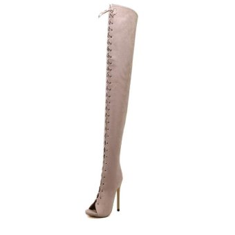 Hang-Qiao High Bangdage ROM Boots Sexy High-Heeled Shoes (Apricot) - Intl June 2018 - 2 Hang-Qiao High Bangdage ROM Boots Sexy High-Heeled Shoes (Apricot) - intl - 2