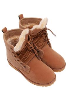 Hang-Qiao Lovers Unisex Martin Boots Winter Snow Warm Shoes Khaki June 2018 - 4 Hang-Qiao Lovers Unisex Martin Boots Winter Snow Warm Shoes Khaki - 4