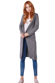 Hanyu Casual Long Knitting Cardigans Knitwear For Women Dark Grey - Intl June 2018 - 4 Hanyu Casual Long Knitting Cardigans Knitwear For Women Dark Grey - intl - 4
