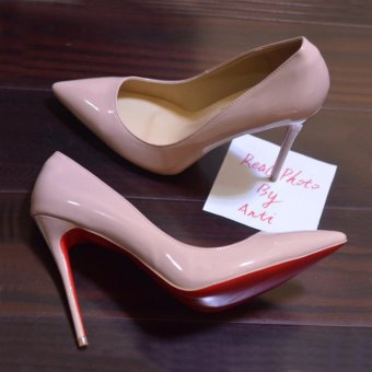 Hanyu Womens Fashion Thin High Heel Pumps Leather Pointed Toe Nude Shoes (Apricot) - Intl June 2018 - 2 Hanyu Womens Fashion Thin High Heel Pumps Leather Pointed Toe Nude Shoes (Apricot) - intl - 2