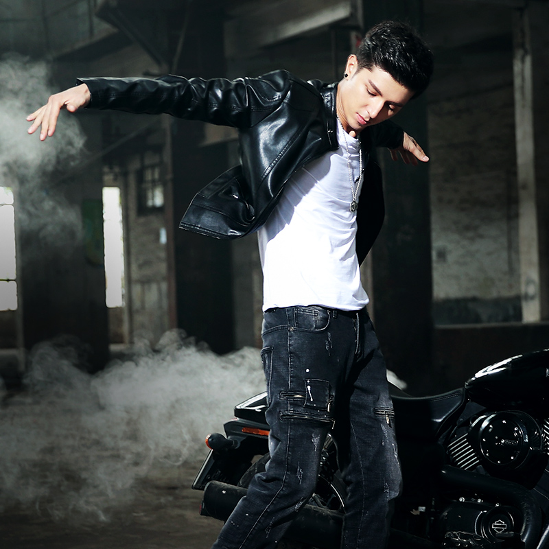Philippines Harely Korean Style Spring Thin Slim Fit Type Men S Harely Korean Style Spring Thin Slim Fit Type Men S Leather Jacket Black