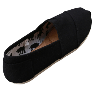 HengSong Tom Thomas Canvas Shoes Pure Color Flat Casual Shoes Couple Lover Shoes Black - Intl June 2018 - 2 HengSong Tom Thomas Canvas Shoes Pure Color Flat Casual Shoes Couple Lover Shoes Black - Intl - 2