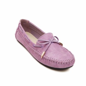 HengSong Women's Shoes Beanie Flat Shoes Bow Tie Woman Ladies Soft Loafers Flats Purple - Intl June 2018 - 4 HengSong Women's Shoes Beanie Flat Shoes Bow tie Woman Ladies Soft Loafers Flats Purple - intl - 4
