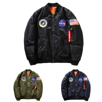 Hequ Freelee Nasa Flying Jacket Nylon Letter Man Varsity American College Bomber Flight Jacket Army Green - Intl June 2018 - 3 Hequ Freelee Nasa Flying Jacket Nylon Letter Man Varsity American College Bomber Flight Jacket Army Green - intl - 3