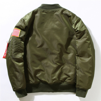 Hequ Freelee Nasa Flying Jacket Nylon Letter Man Varsity American College Bomber Flight Jacket Army Green - Intl June 2018 - 2 Hequ Freelee Nasa Flying Jacket Nylon Letter Man Varsity American College Bomber Flight Jacket Army Green - intl - 2