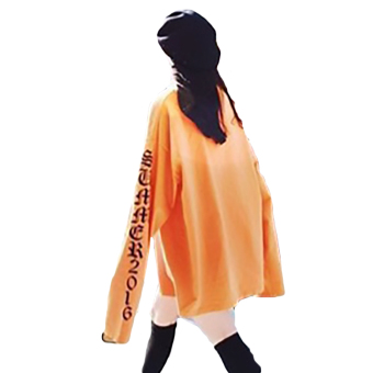 Hequ New Fashion Kanye West Big Bang T-shirt Hip Hop Style LooseSleeve Oversized Women Men T-shirt Orange - Intl June 2018 - 3 Hequ New Fashion Kanye West Big Bang T-shirt Hip Hop Style LooseSleeve Oversized Women Men T-shirt Orange - intl - 3