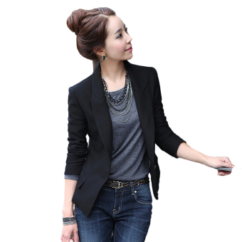 Hequ Women Slim Full Sleeve Small Suit Lapel Collar Office Jacket - Intl June 2018 - 3 Hequ Women Slim Full Sleeve Small Suit Lapel Collar Office Jacket - intl - 3