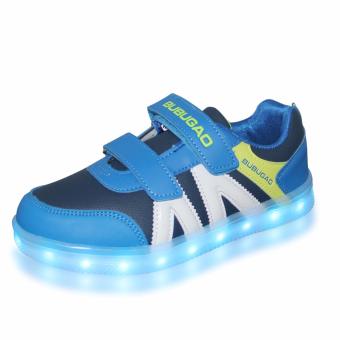 Hk Bubugao 5957A Deluxe Fashion Sports Dancing LED Lightning Boy's Sneakers Shoes (Blue) June 2018 - 2 Hk Bubugao 5957A Deluxe Fashion Sports Dancing LED Lightning Boy's Sneakers Shoes (Blue) - 2