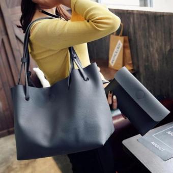 J&C Fashion 2 In 1 PU Leather Shoulder Bag Set (Dark Grey) June 2018 - 3 J&C Fashion 2 in 1 PU Leather Shoulder Bag Set (Dark Grey) - 3