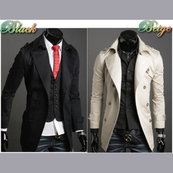 Jo.In Men's Stylish Double Breasted Long Trench Coat JacketWindbreak 2 Colors June 2018 - 2 Jo.In Men's Stylish Double Breasted Long Trench Coat JacketWindbreak 2 Colors - 2