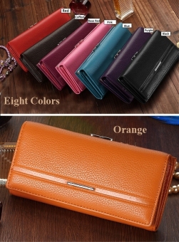 Jo.In Women High Quality Solid Button Leather Hand Bag Long ClutchWallet Purse Black April 2018 - 2 Jo.In Women High Quality Solid Button Leather Hand Bag Long ClutchWallet Purse Black - 2