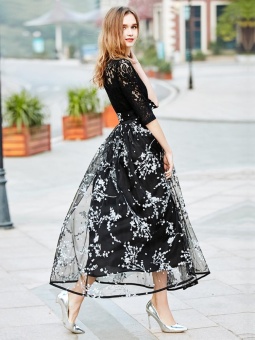 JollyChic Women's Maxi Long Dress Lace Patchwork Floral Pattern (White) - Intl June 2018 - 2 JollyChic Women's Maxi Long Dress Lace Patchwork Floral Pattern (White) - intl - 2