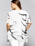 JollyChic Women's Blouse O Neck Flared Sleeve Irregular Hem Colorblock Plus Size Top-White - Intl August 2018 - 2 JollyChic Women's Blouse O Neck Flared Sleeve Irregular Hem Colorblock Plus Size Top-White - intl - 2