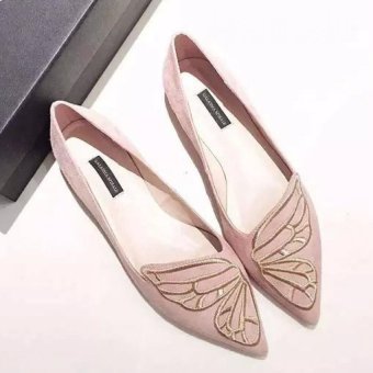 JOY Butterflies Embroidered Pointed Flat Shoes(pink) June 2018 - 2 JOY Butterflies embroidered pointed flat shoes(pink) - 2