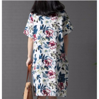 JVIVI New Arrival Fashion Womens Cotton+Linen Dress Casual Loose Long Maxi Elegant Vestidos Plus Size Chinese Style Clothing - Intl June 2018 - 2 JVIVI New Arrival Fashion Womens Cotton+Linen Dress Casual Loose Long Maxi Elegant Vestidos Plus Size Chinese Style Clothing - intl - 2