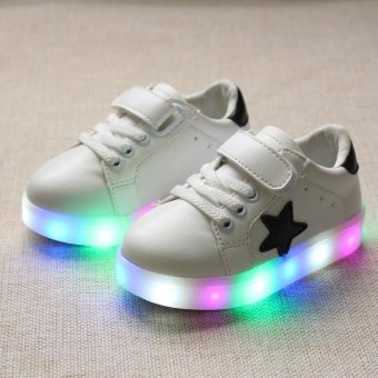 Kids LED Shining Colorful Non-Slip Sneakers Shoes ForChildren(White) - Intl June 2018 - 2 Kids LED Shining Colorful Non-Slip Sneakers Shoes forChildren(White) - intl - 2