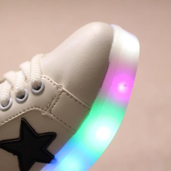 Kids LED Shining Colorful Non-Slip Sneakers Shoes ForChildren(White) - Intl June 2018 - 4 Kids LED Shining Colorful Non-Slip Sneakers Shoes forChildren(White) - intl - 4